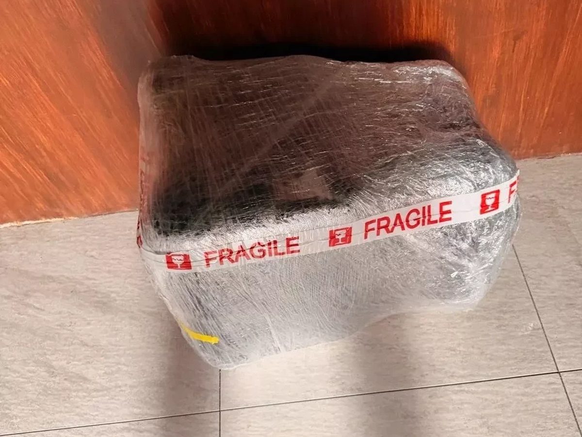 Karofi water purifier securely wrapped for shipping